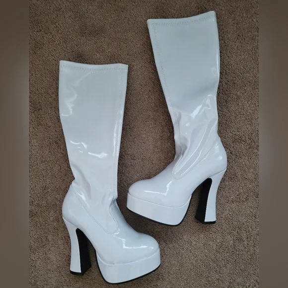 White  Platform Boots - Picture 3 of 3